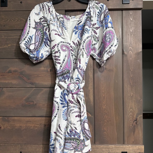 LOFT Dresses & Skirts - LOFT paisley belted dress in linen